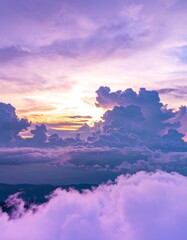 A vibrant sunset through clouds