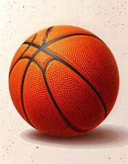 Basketball illustration on speckled background