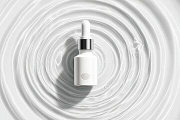 White serum bottle on rippled surface