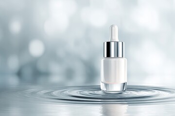 White serum bottle on rippled water (1)