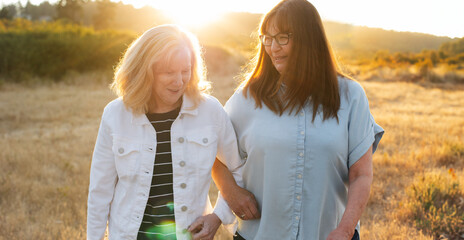 Women Enjoying a Sunset Walk