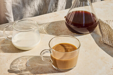 A tabletop with coffee