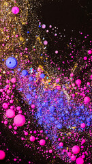 Cosmic abstract background with neon liquid bubbles texture galaxy space vibrant colorful art design