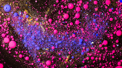 Cosmic abstract background with neon liquid bubbles texture galaxy space vibrant colorful art design