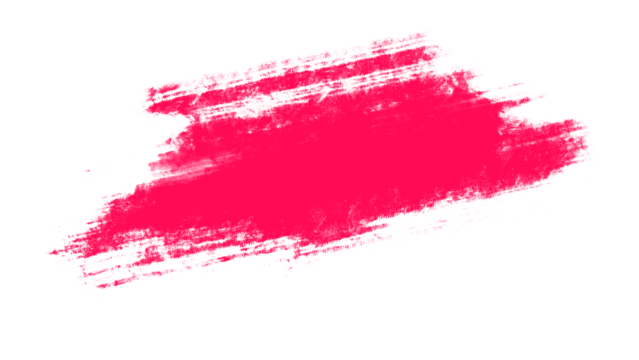 Abstract striking pink brushstroke isolated against a stark black background artfully.