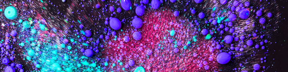 Cosmic abstract background with neon liquid bubbles texture galaxy space vibrant colorful art design