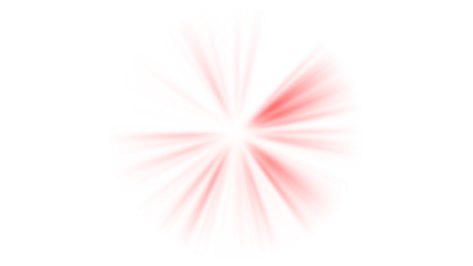 Abstract red and white burst emanating from a central light against black backdrop.