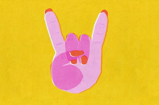 Hand Making Rock Gesture