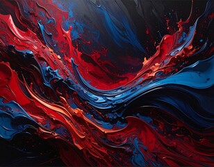Abstract interplay of vibrant colors in a dynamic painting