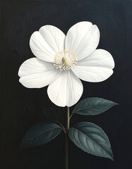 Elegant white flower on dark background