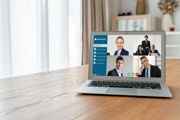 Business people on video conference for modish virtual group meeting of corprate business office workers