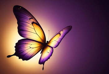 Butterfly with Purple and Yellow Wings