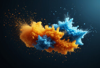 Abstract Cloud of Colorful Smoke