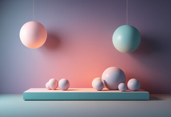 Abstract 3D Spheres on a Platform