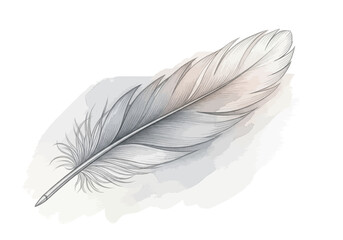 Obraz premium Delicate Feather An Artistic Illustration of Soft Textures and Subtle Colors for Creative Projects
