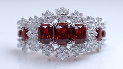 Elegant ruby and diamond ring