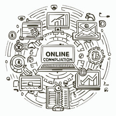 Obraz premium Online collaboration software abstract concept vector illustrations.