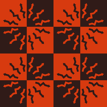 Seamless pattern with abstract martian suns