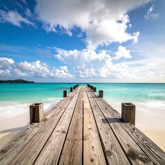Fototapeta premium Tropical beach boardwalk