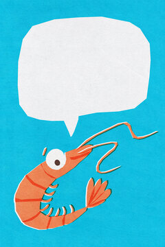 Happy Shrimp With Speech Bubble