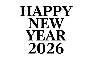 Happy new year 2026 wishes on transparent background