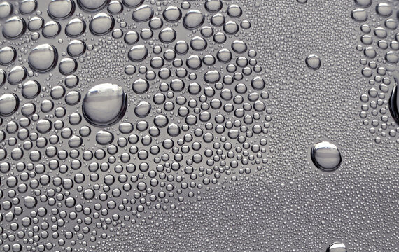Extreme closeup macro water condensation plastic water bottle