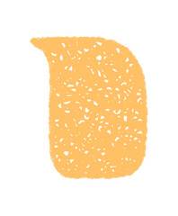 Fluid chalk speech balloon in hand drawn scribble style forms a rectangle message bubble. Soft orange color and graphic texture create a modern comment concept for creative communication or