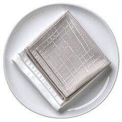 Folded napkin on a plate