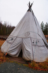 Twigwam, a traditional portable dwelling of the indigenous peoples of North America. House. Dwelling.