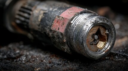 Close up worn metal fitting