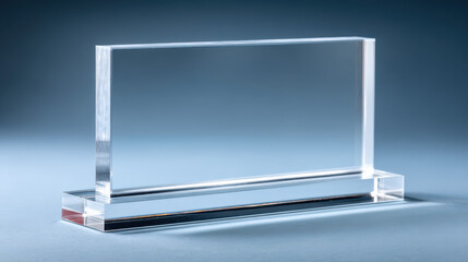 Elegant Glass Block: A pristine glass block stands gracefully, showcasing the seamless transparency and subtle light reflections of polished surface.