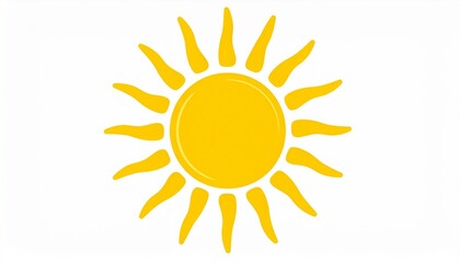 Vibrant yellow sun graphic symbolizing solar energy, light, and the optimistic warmth of summer