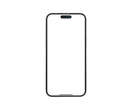 Modern smartphone with a customizable blank screen, isolated on a transparent PNG. This concept is perfect for business, finance, technology, and advertising. High-quality premium studio image.