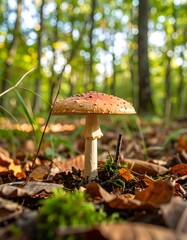 Forest floor mushroom