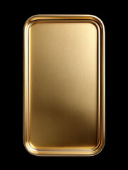 Golden Tray on Black: A striking shot of an elegant gold tray against a stark black backdrop, embodying luxury and simplicity, perfect for displaying your finest items.
