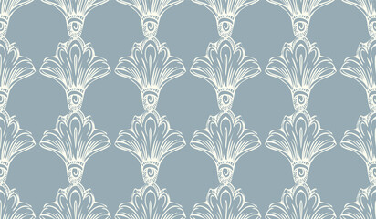 Seamless wallpaper pattern hand drawing ornament vector illustration