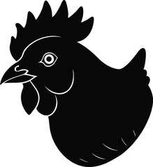 A cute cartoon hen and rooster with their chicken are a funny vector illustration of a farm bird