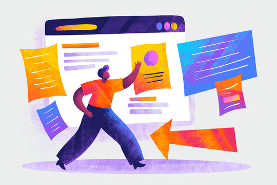 Individual engaging with dynamic digital content