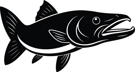 vector illustration of a fish on transparent background