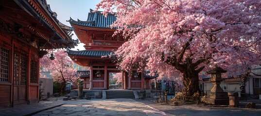 Explore beautiful japan cherry blossom season temple scenery travel photography landscape and architecture tour