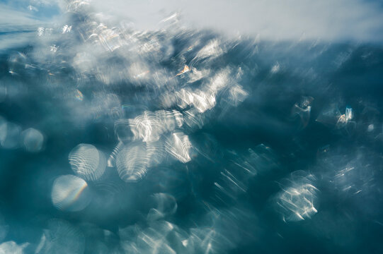 Sunlight reflections on ocean surface
