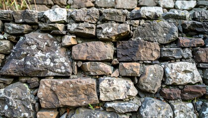 Obraz premium Close-up of a dry-laid stone wall