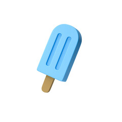 Blue mint ice cream isolated 3d render cartoon with no background