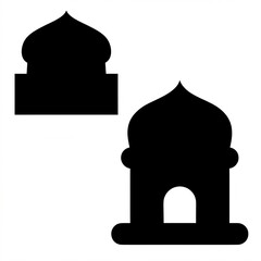 set of mosque dome icon set. two mosque dome icon set. silhouette of mosque dome icon set