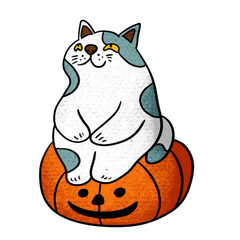 Fototapeta premium The Cat hand drawing Png image for Halloween or Holiday concept.