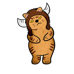 The Cat hand drawing Png image for Halloween or Holiday concept.