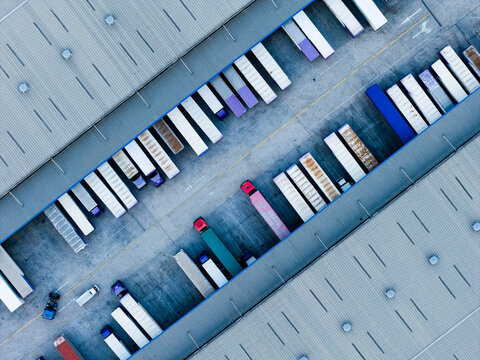 Aerial View of Warehouse Factory