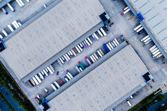 Aerial View of Warehouse Factory