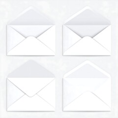 Four blank white envelopes