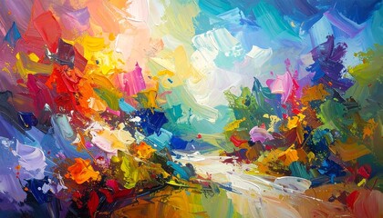 Vibrant Abstract Landscape Painting